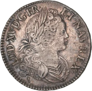 Buste lauré de Louis XV à droite.