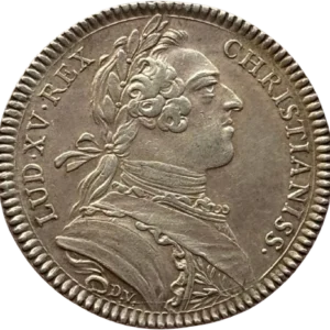 Buste lauré et cuirassé du roi Louis XV à droite.