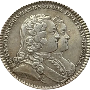 Bustes accolés de Louis XV et Marie Leszczynska.