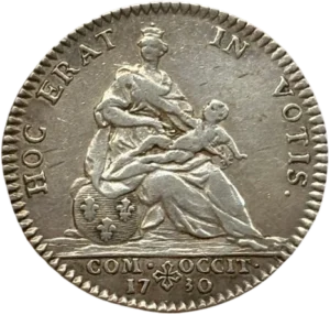 La France assise tenant le jeune dauphin sur ses genoux.