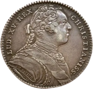 Buste cuirassé de LOUIS XV à droite.