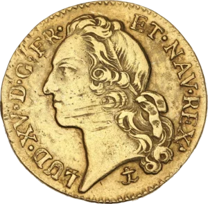 Tête de Louis XV à gauche.