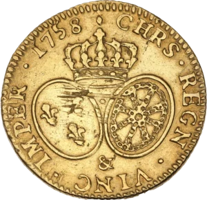 Écu ovales de France et Navarre accolés et couronnés.