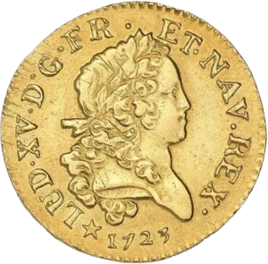 Tête de Louis XV à droite.