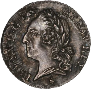 Tête du roi Louis XV laurée à gauche.