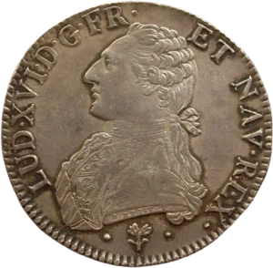 Tête laurée de Louis XV à gauche.