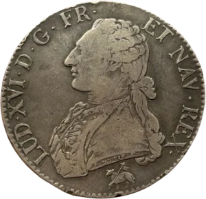 Écu de France couronné, entouré d'une couronne de laurier.