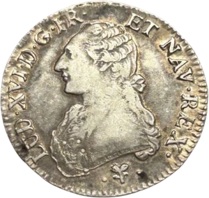 Tête laurée de Louis XVI à gauche.