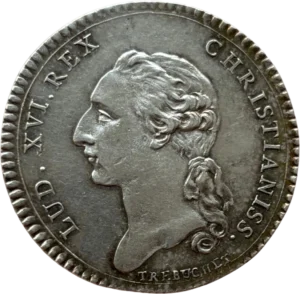 Buste du Roi Louis XVI à gauche.