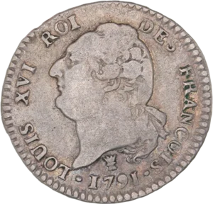 Tête de Louis XVI à gauche.