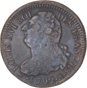 Tête de Louis XVI à gauche.