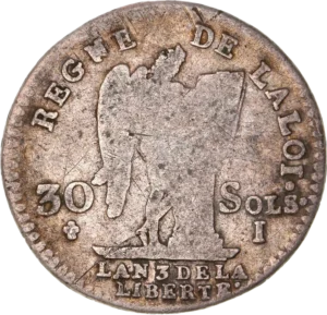 Tête de Louis XVI à gauche.