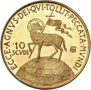 Agneau Pascal représenté sur un globe terrestre.