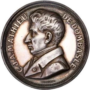 Portrait de C. J.A Mathieu de Dombasle à gauche.