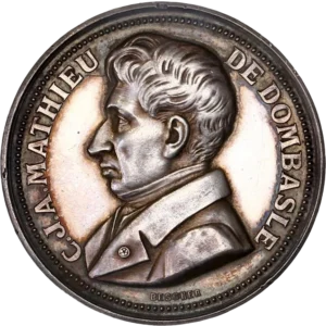 Portrait de C. J.A Mathieu de Dombasle à gauche.