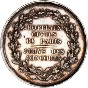 inscription dans une couronne végétale.