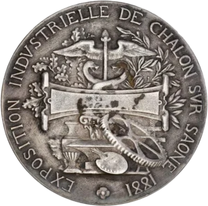 Allégorie des différents corps d'art de métiers participant à l'exposition industrielle.