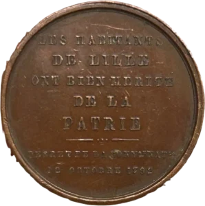 LES HABITANTS DE LILLE ONT BIEN MERITE DE LA PATRIE - DECRET DE LA CONVON NATLE 12 OCTOBRE 1792