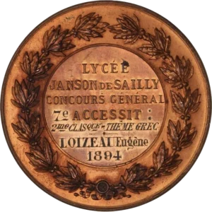 inscriptions dans une couronne végétale.