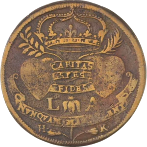 Initiales des mariés entrelacées "20 Mai 1873".