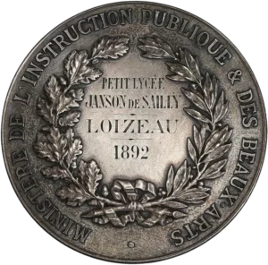 inscription dans une couronne végétale.