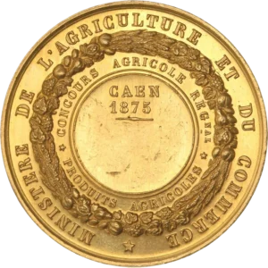 inscription dans une couronne végatale.