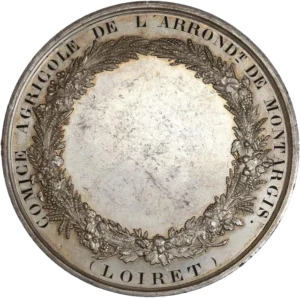 inscription autour d'une couronne végétale.