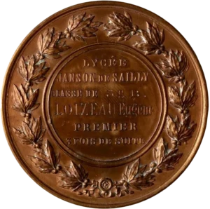 inscription entourée d'une couronne végétale.