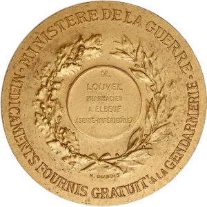 inscription dans une couronne végétale.