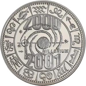 les années 2000/2001 dans le système solaire, entouré des 12 signes astrologiques.