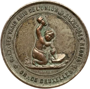 Maçon au travail symbolisé par un enfant.