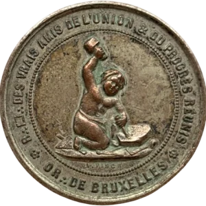 Maçon au travail symbolisé par un enfant.