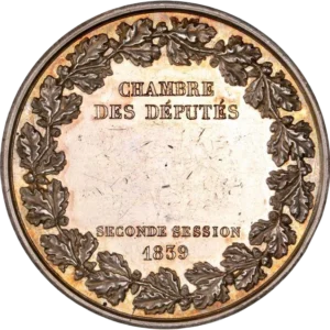 inscriptions dans une couronne de chêne.