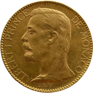 Tête d'Albert Ier à gauche.