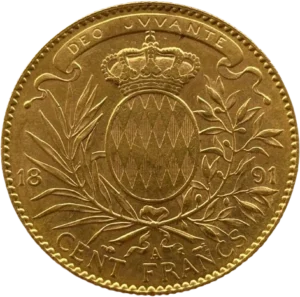 Écu couronné dans une couronne formée d'une palme et d'une branche d'olivier.