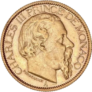 Tête de Charles III à droite.