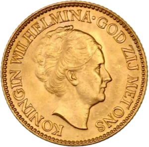 Buste de Wilhelmina à droite.