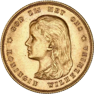 Buste de Wilhelmina à gauche.