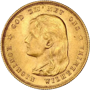 Buste jeune de Wilhelmina à gauche.