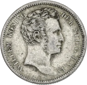 Tête du Roi Guillaume Ier à droite.