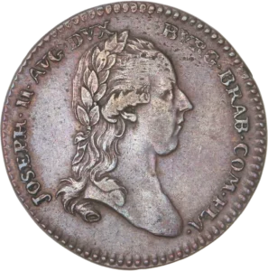 Tête laurée de Joseph II à droite.