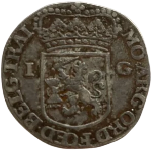 Ecu couronné de Gueldre entouré de la valeur faciale.