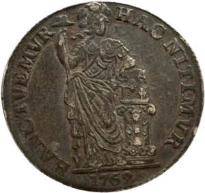 Allégorie féminine accoudée à une stèle supportant une Bible.