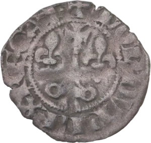 Croix cantonné d'un lis.