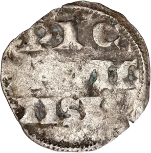 Croix accosté d'un besant.