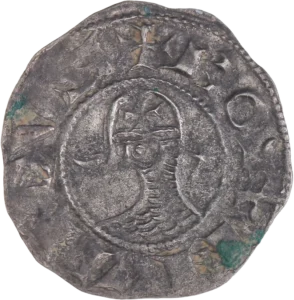 Buste à gauche de Bohémond III entouré d'un croissant de lune et d'une étoile.