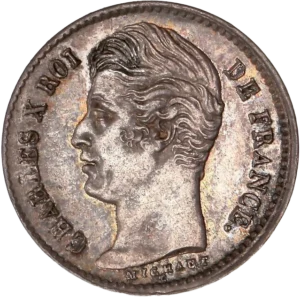 Tête nue de Charles X à gauche.