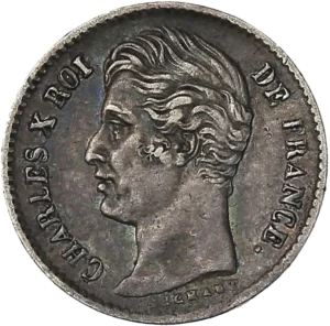 Tête de Charles X à gauche.