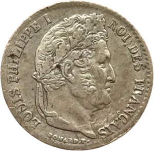 Tête laurée de Louis Philippe Ier à droite.