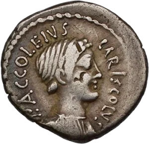 Buste drapé de Diane Nemorensis (Acca Larentia) à droite.